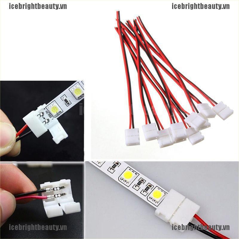Set 10 Dây Cáp PCB 2 Pin Nối Đèn LED 3528 / 5050 Màu Sắc