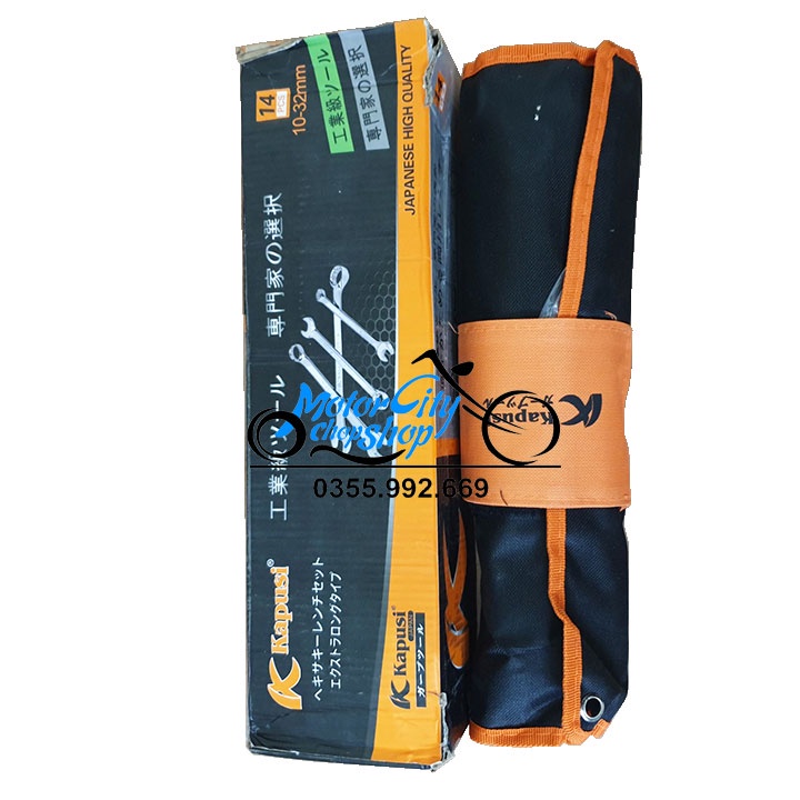 Bộ cờ lê vòng miệng hãng Kapusi Nhật Bản 14 chi tiết từ 10-32mm
