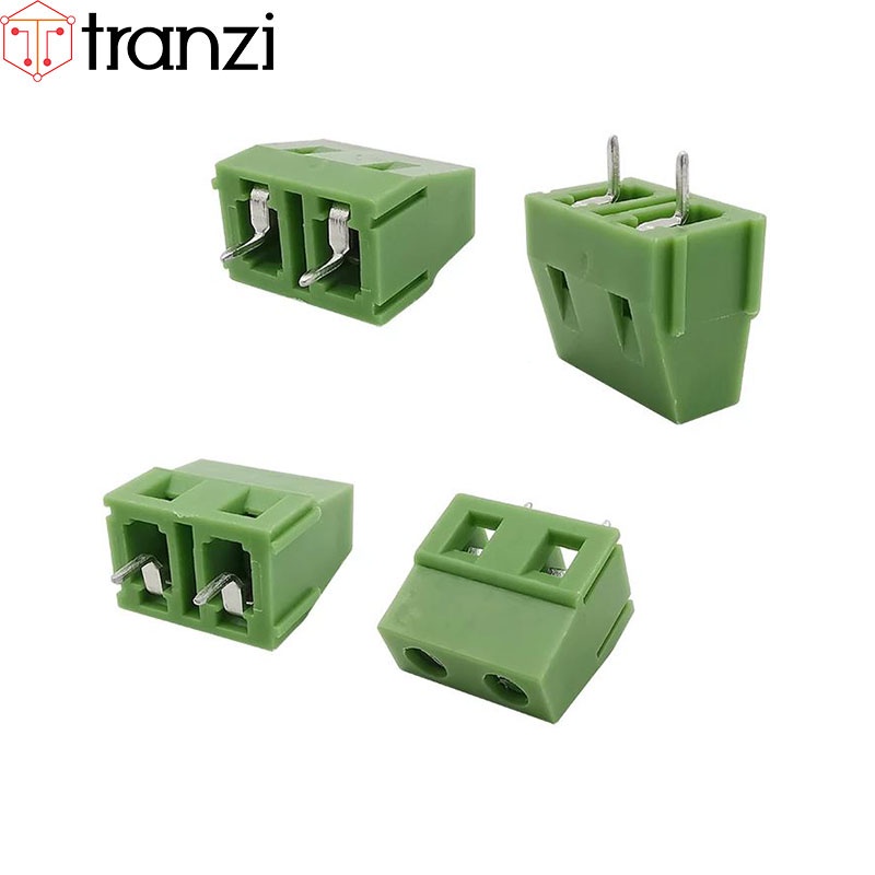 Cầu đấu 5.08mm KF128 5.08 2P chân cắm thẳng xanh - túi 10 cái