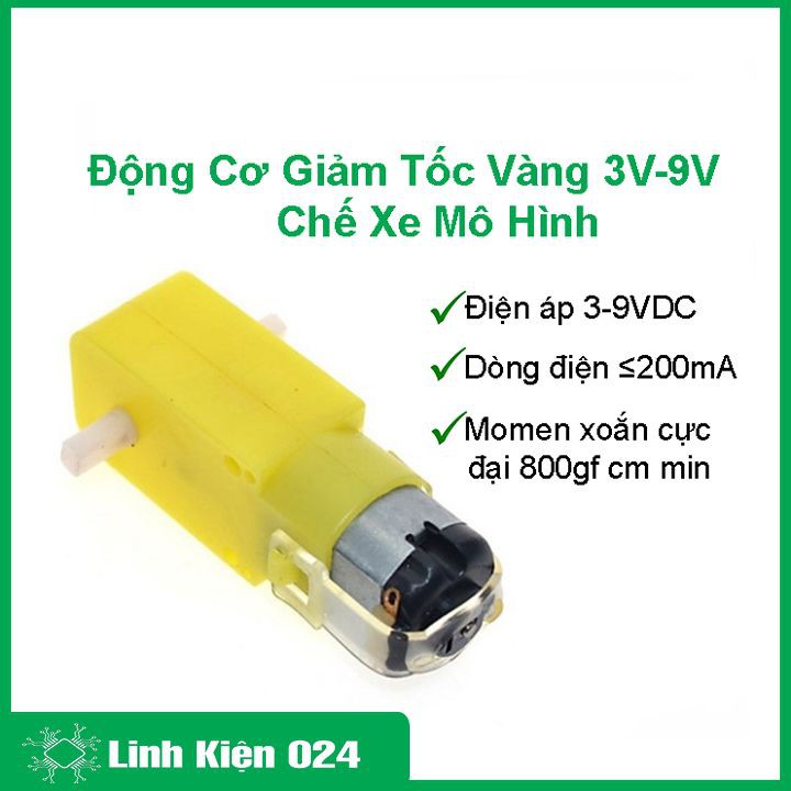 Động cơ giảm tốc vàng 3V-9V chế xe mô hình