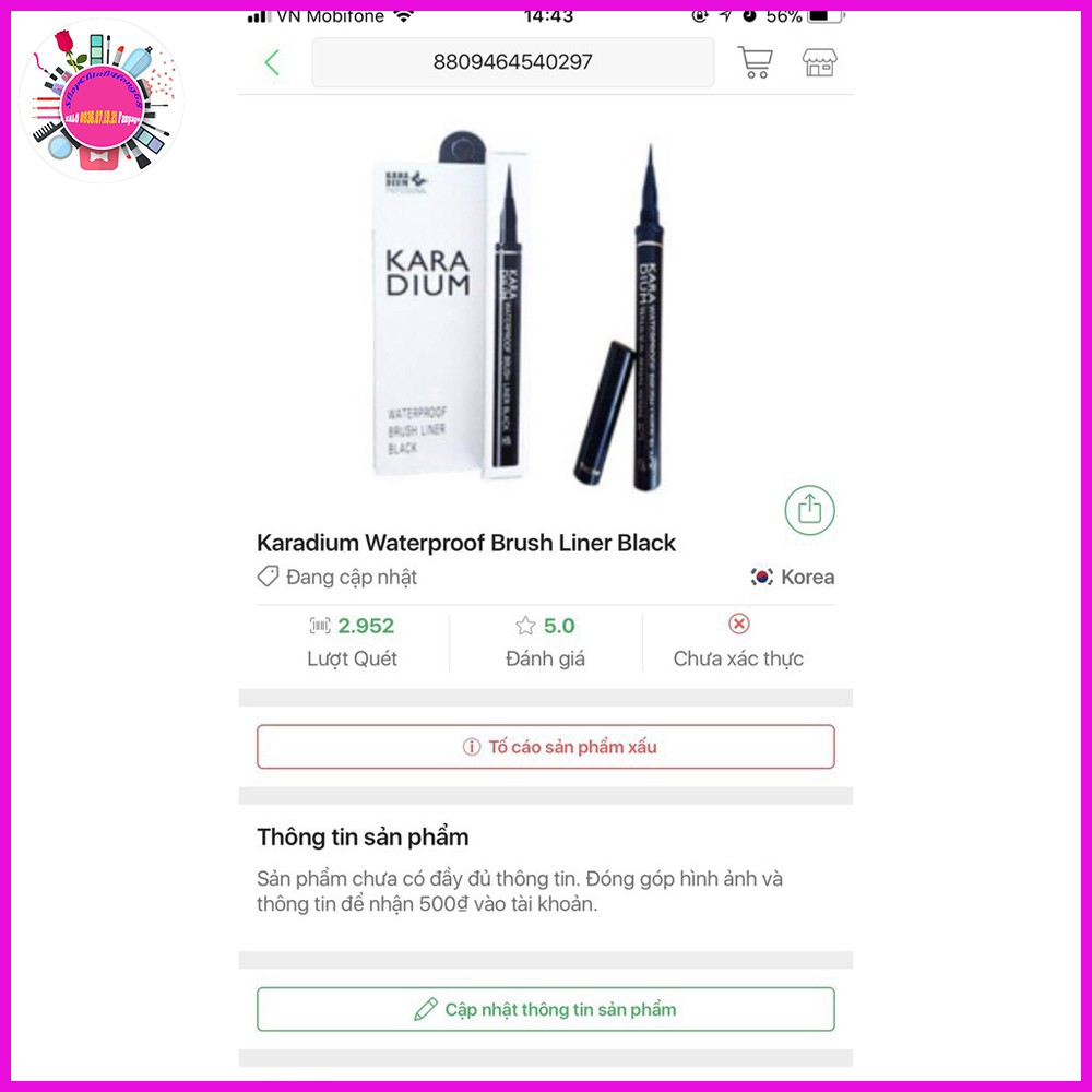 BÚT DẠ KẺ MẮT NƯỚC KARADIUM HÀN QUỐC | BigBuy360 - bigbuy360.vn