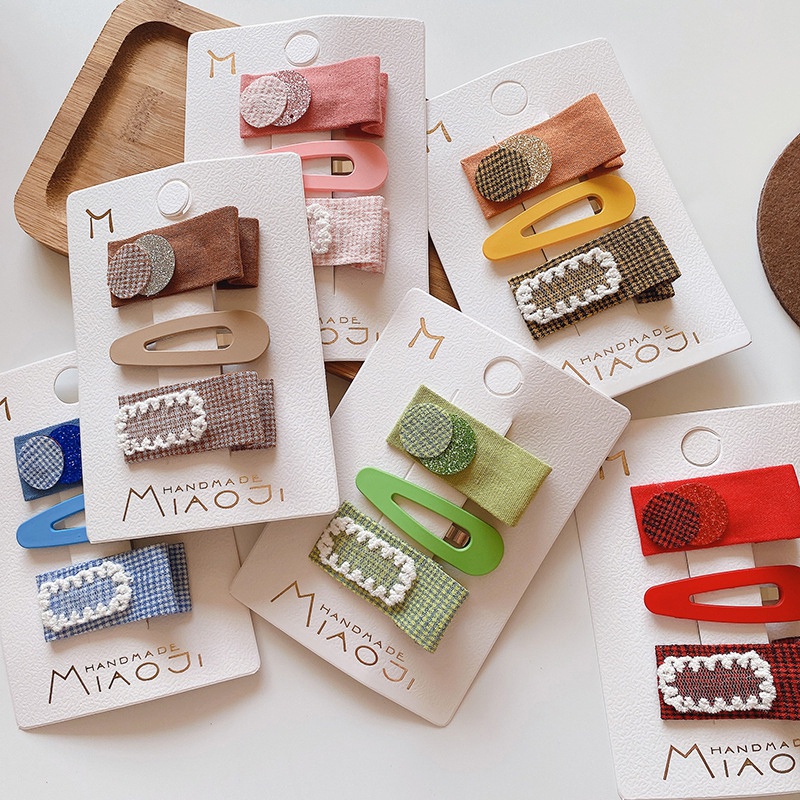 Set 3 kẹp tóc bé gái thiết kế đơn giản dễ thương phong cách Hàn Quốc