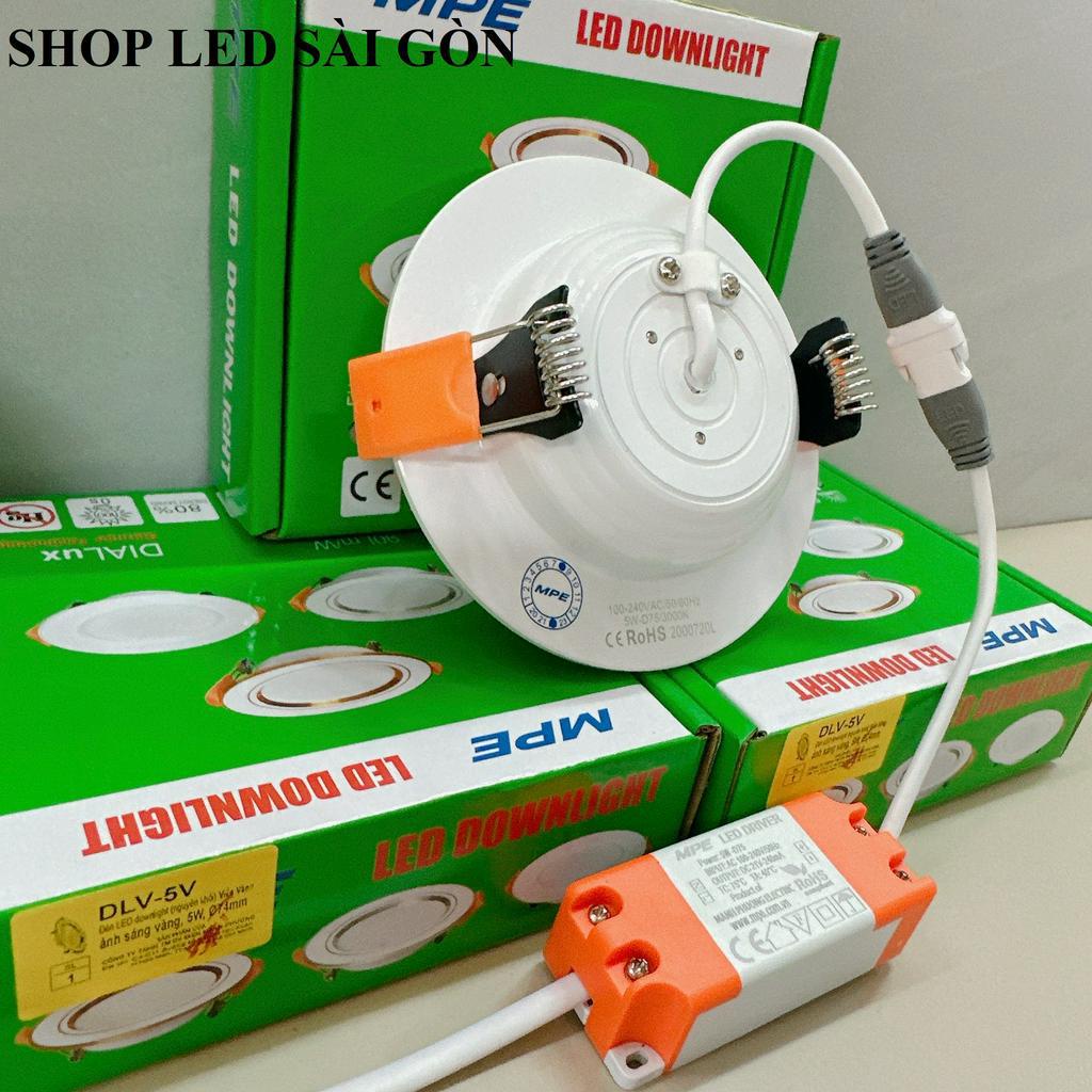 Đèn Led  Downlight Âm Trần Tròn Viền Vàng 5W, 7W, 9W, 12W MPE BẢO HÀNH 2 NĂM ĐỔI MỚI