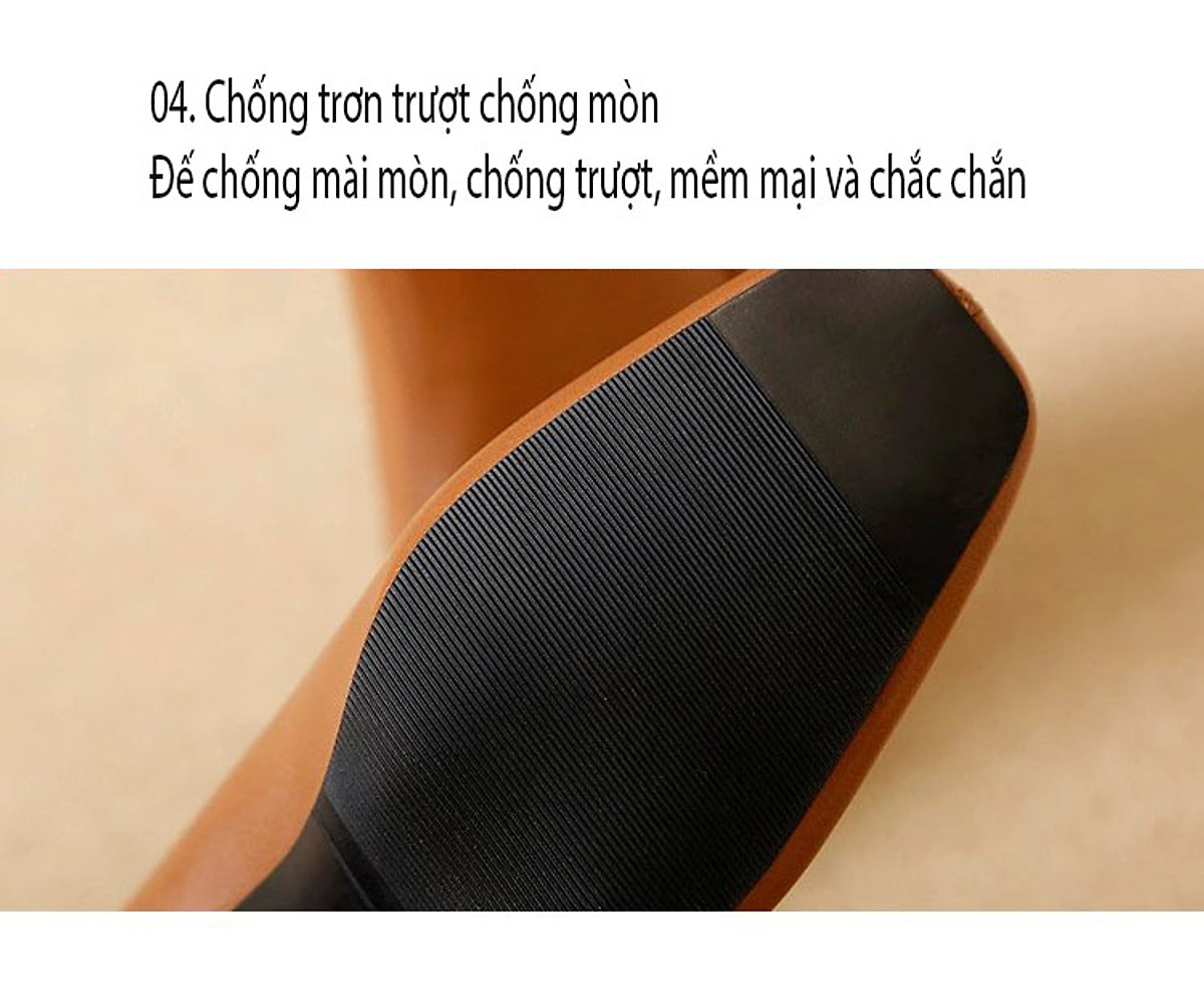 GIÀY BOOT NỮ CỔ THẤP ĐẾ VUÔNG THỜI TRANG HÀN QUỐC GIAY.BOT885