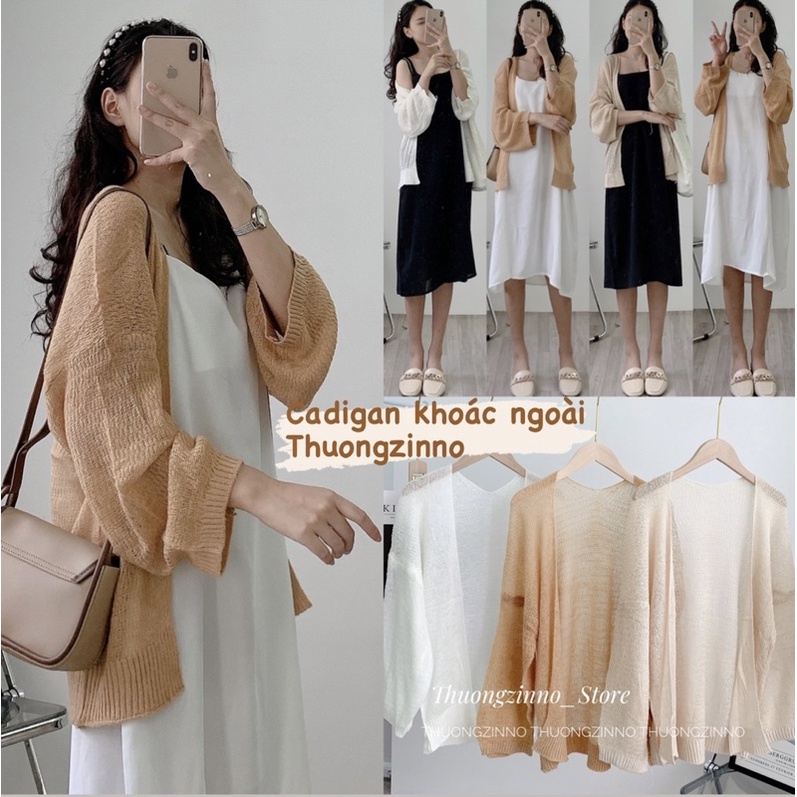 [Ảnh thật/Video] Áo Khoác Cardigan Len Mỏng Cho Nữ Phong Cách Ulzzang Phù Hợp Đi Đà Lạt, Dạo Biển