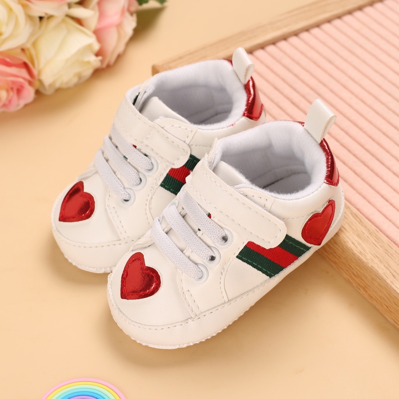Giày Sneaker Da PU Đế Mềm Cột Dây Cho Bé Sơ Sinh 0-18 Tháng Tuổi