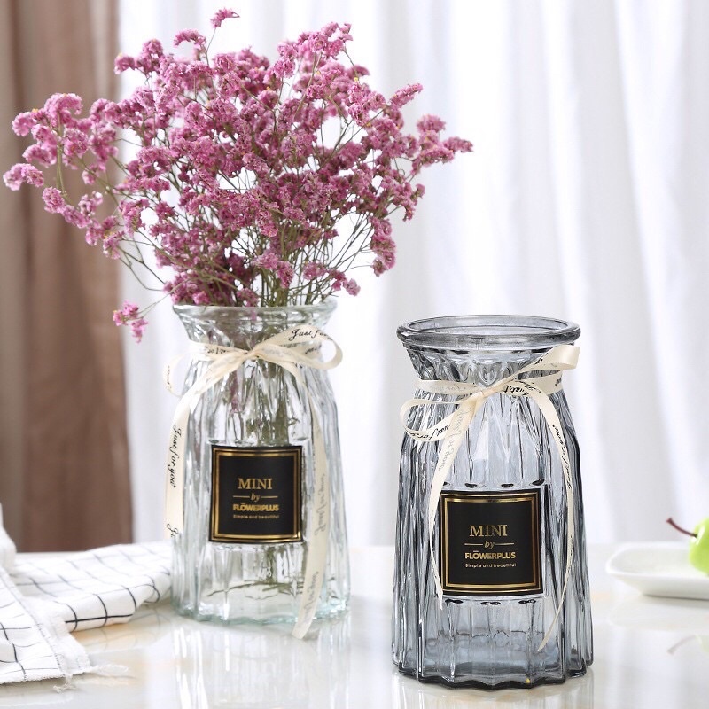 Lọ hoa thuỷ tinh vintage đa giác xinh xắn