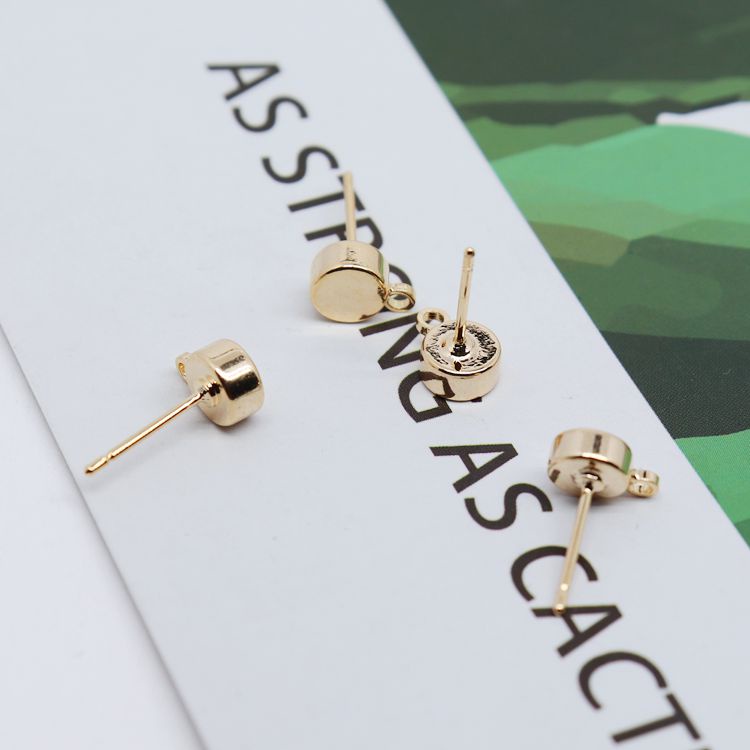 Một Cặp Khuyên Tai Tròn Mạ Vàng 18k Cao Cấp Thời Trang