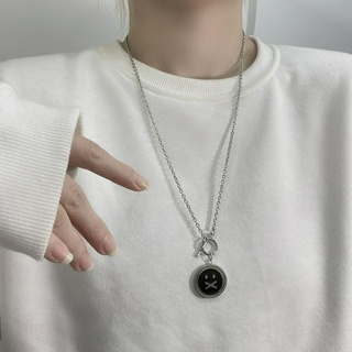 Unisex Choker Necklace Pendant Long korean hiphop Stainless steel does not rust, does not fade, anti allergy