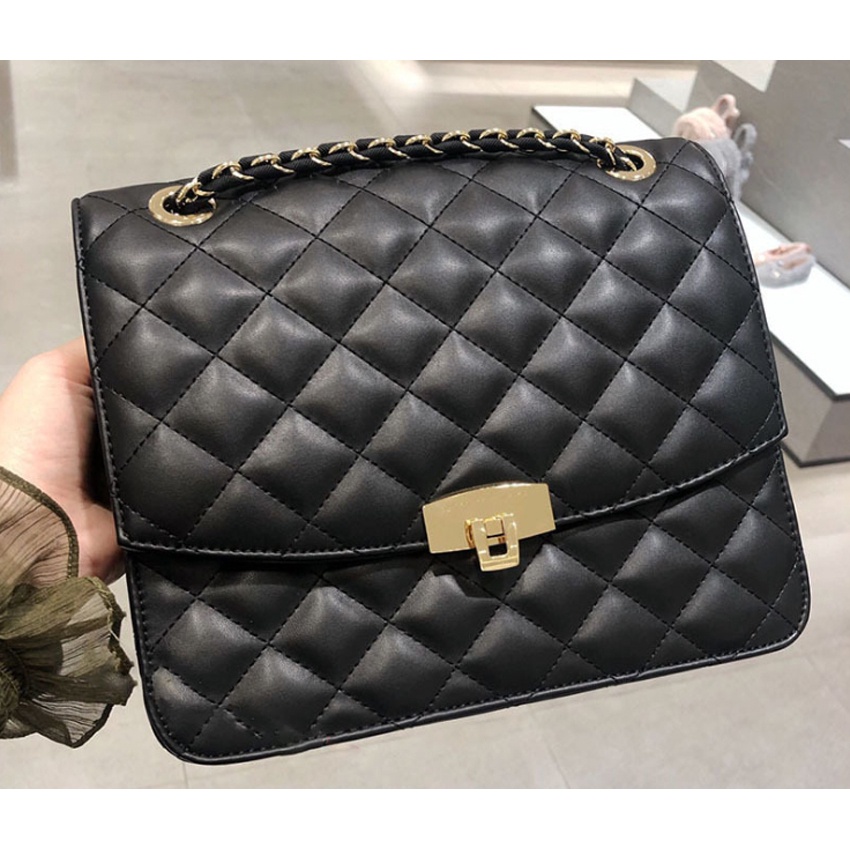 Túi xách nữ đeo chéo trần chỉ trám size 25 chất da mềm mịn có khóa Capucha T29