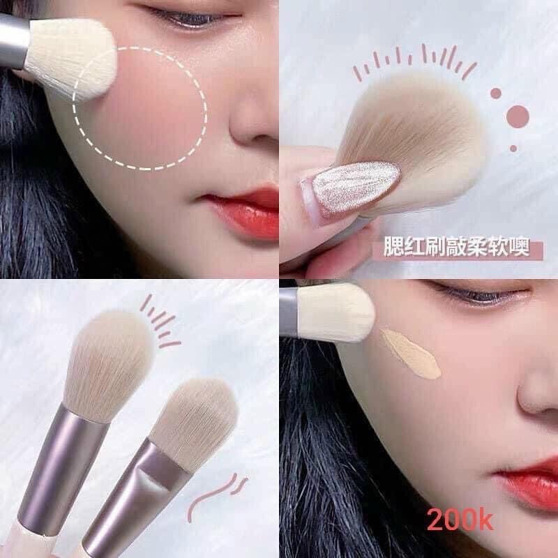 CỌ TRANG ĐIỂM 8 MÓN TONG MÀU PASTEL