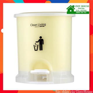 Thùng rác nhựa duy tân hình oval đạp chân loại nhỏ dung tích 6.5l- kích thước 25.5 x 22 x 31cm