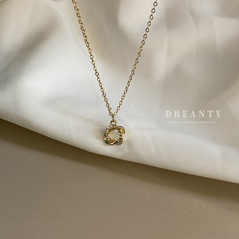 Dây Chuyền Dạng Xoắn Đính Kim Cương Nhân Tạo Độc Đáo Thời Trang