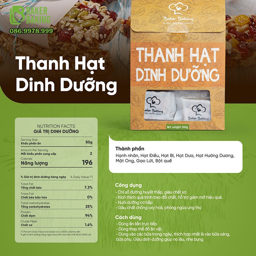 Bánh ăn kiêng❤️ĂN NGON DÁNG THON❤️Thanh hạt dinh dưỡng giảm cân ko đường, bữa ăn vặt tiện lợi cho người tập, gym KL:300g | BigBuy360 - bigbuy360.vn