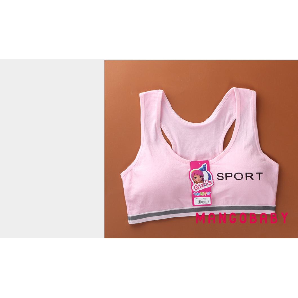 ♬MG♪-Comfort Padded Girls Crop Top Kids Sport Bra Underwear