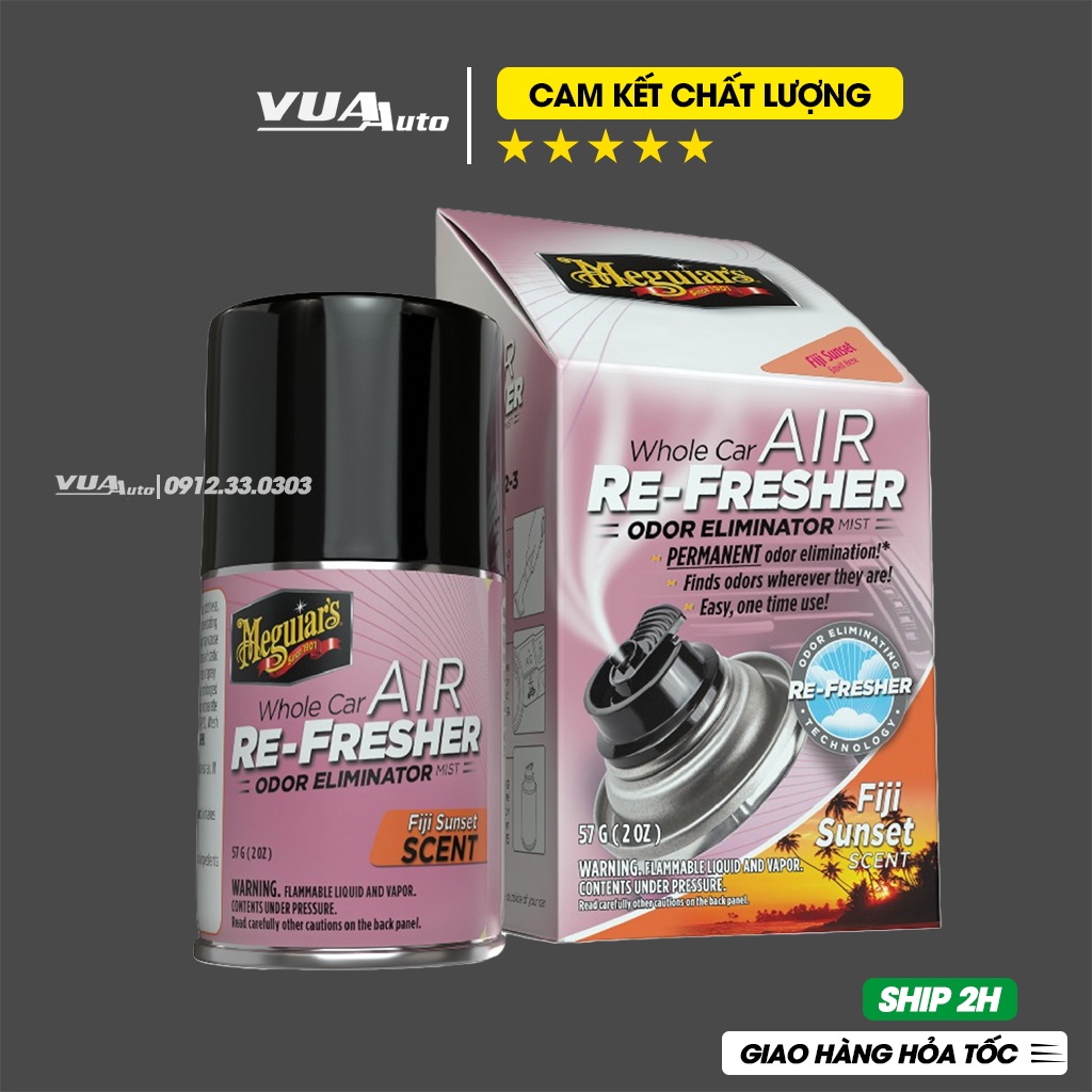 Xịt khử mùi diệt khuẩn nội thất xe hơi Meguiar's Air Refresher hương thơm nước hoa Fiji cao cấp chính hãng VuaAuto