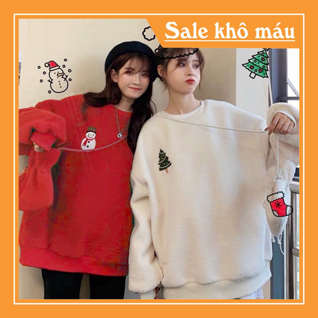 ÁO NỈ GIÁNG SINH Người Tuyết Đỏ - Cây Thông Trắng - SWEATER NOEL Mặc Đôi Hot Hit [new]