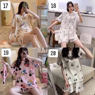 Bộ ngủ cotton cộc tay