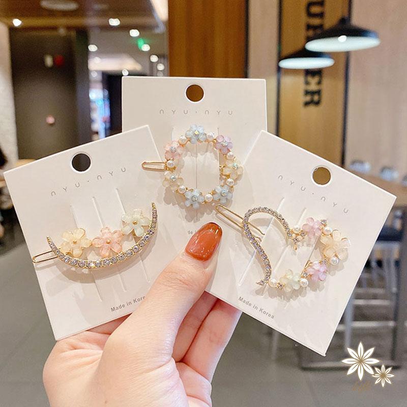 Kẹp Tóc Hợp Kim Hình Cánh Hoa Nhiều Màu Sắc Thời Trang 2021 Kiểu Dáng Dễ Thương