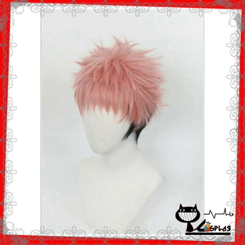 Wig/tóc giả cosplay Sukuna và Yuji Itadori - Chú thuật hồi chiến: Jujutsu Kaisen màu đen hồng