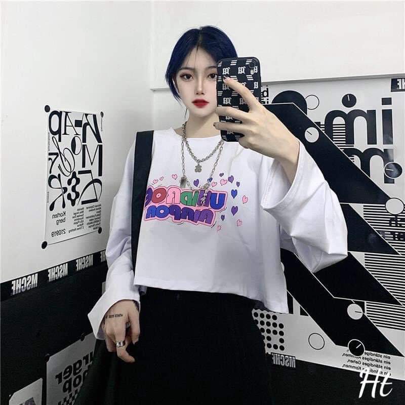 Áo croptop tay dài UNIDROE tim HT12 | BigBuy360 - bigbuy360.vn