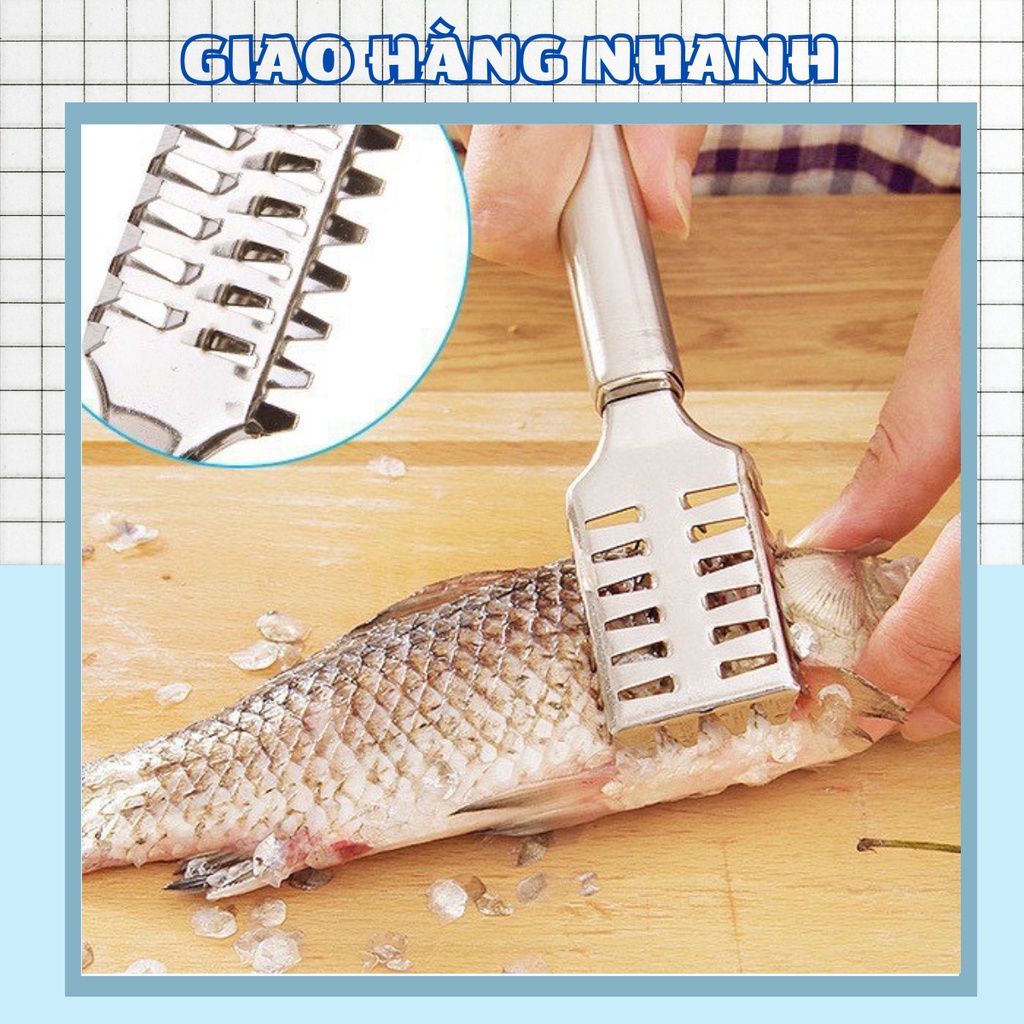 ❌XẢ KHO⛔ Dụng Cụ Lóc - Đánh Vảy Da Cá Bằng Inox 88211 Giao Hàng Nhanh