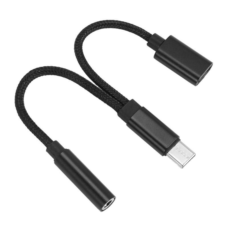 Bộ chuyển đổi tai nghe 2 trong 1 Loại C Bộ chia USB C Jack cắm Bộ chuyển đổi sạc âm thanh AUX cho Huawei Xiaomi