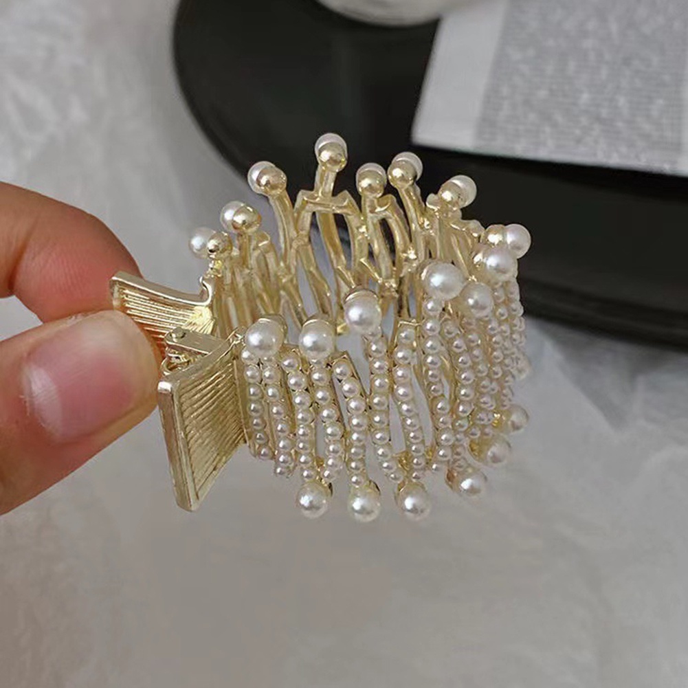 Kẹp Tóc Càng Cua Cố Định Đuôi Ngựa Đính Đá Toàn Diện Thời Trang Cho Nữ