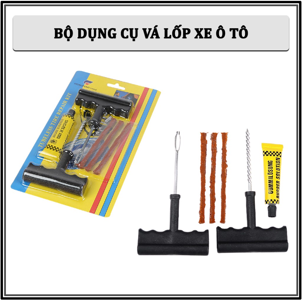 Bộ Dụng Cụ Vá Lốp Xe Không Xăm – Bộ Vá Lốp Ô Tô Dự Phòng Tiện Dụng