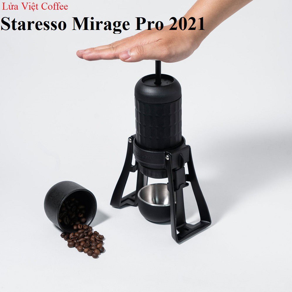 Máy pha cafe cầm tay Staresso Mirage Pro bản mới nhất 2021, chính hãng, bảo hành 1 năm, tặng kèm 100gr bột cafe arabika