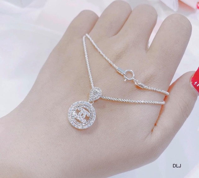 DÂY CHUYỀN Ý SỢI TO MẶT ĐÍNH ĐÁ CAO CẤP - TRANG SỨC BẠC Ý S925