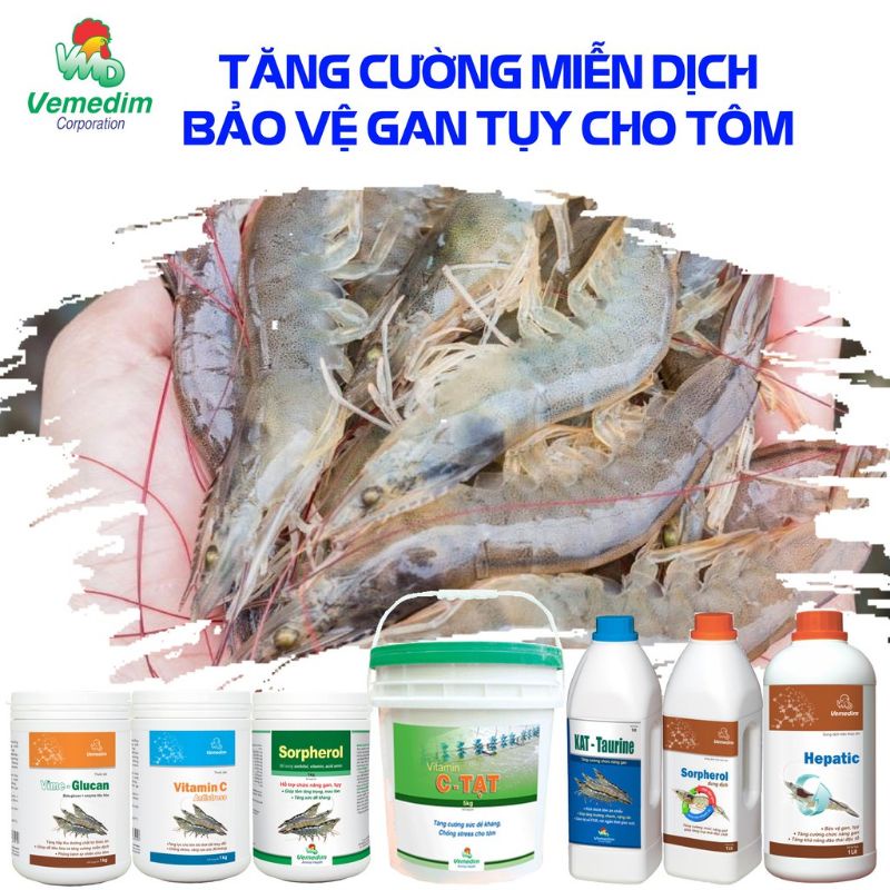 Vemedim Khoáng tạt, cung cấp khoáng cần thiết cho nhu cầu tạo vỏ của tôm, gói 1kg
