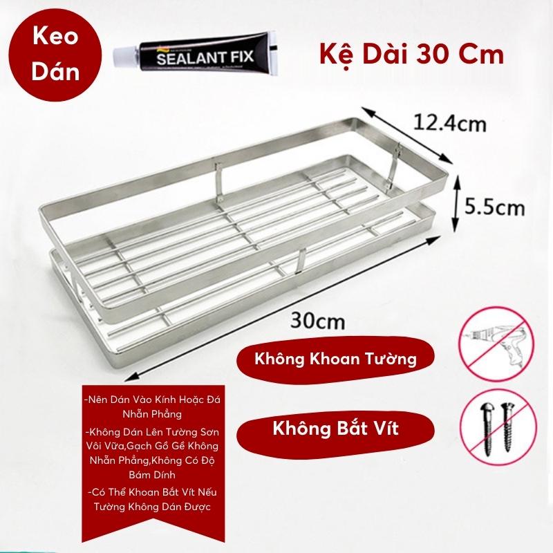 Kệ Gia Vị Inox Cao Cấp Dán Tường (Không Cần Khoan Tường).Giá Để Gia Vị Inox 304 Tiện Lợi