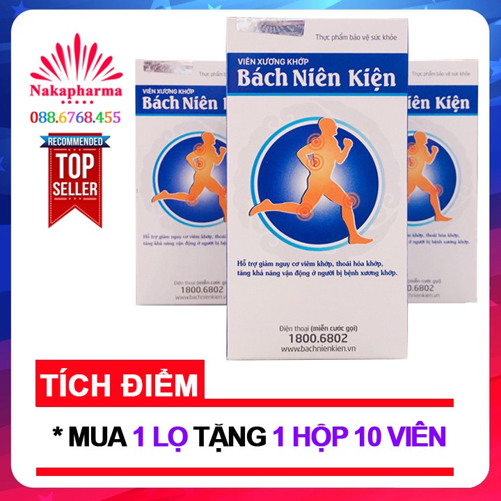 ✅  Viên xương khớp Bách Niên Kiện – Giảm nguy cơ viêm khớp, thoái hoá cột sống, đau mỏi vai gáy, đầu gối