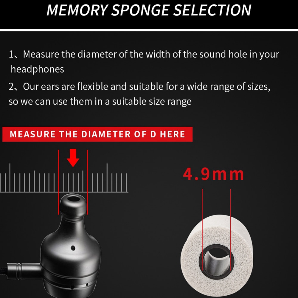 QKZ T400 Earphone Tips Memory Foam for All In Ear Earphone