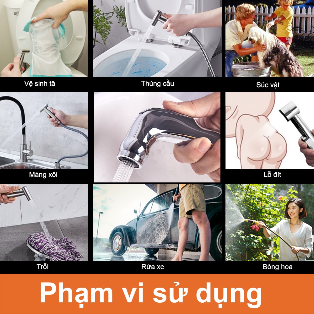 Bộ vòi xịt vệ sinh U-HOME Vật liệu bảo vệ môi trường ABS Chiều dài ống 1.2CM U-1088