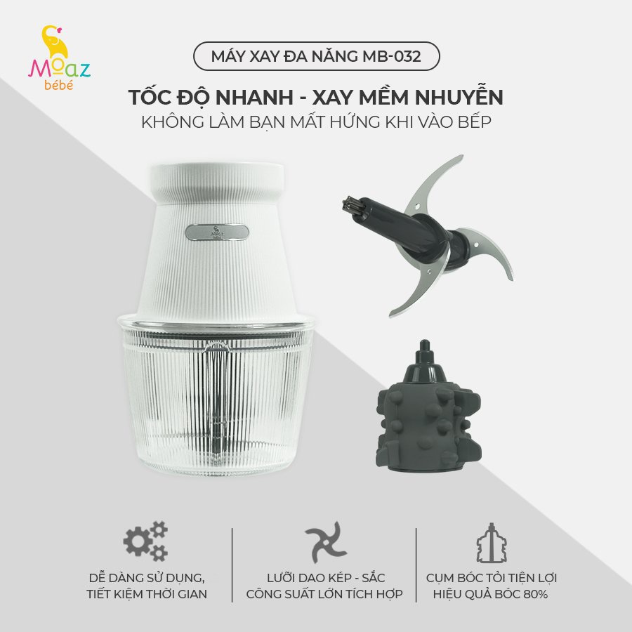 [ Mẫu Mới] MÁY XAY ĐỒ ĂN ĐA NĂNG MOAZ BEBE MB032