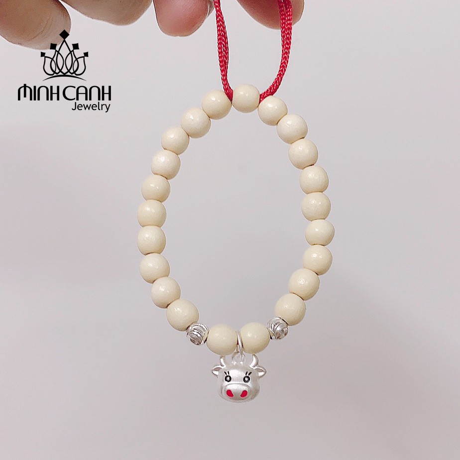 Vòng Dâu Tằm Charm Trâu Cười Bạc Ta Cho Bé Tuổi Sửu - Minh Canh Jewelry