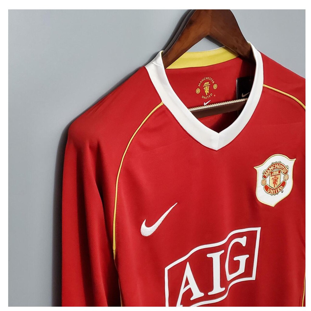 Áo Thun Đá Banh Tay Dài Đội Tuyển Manchester United Size S-2xl 2006 / 07