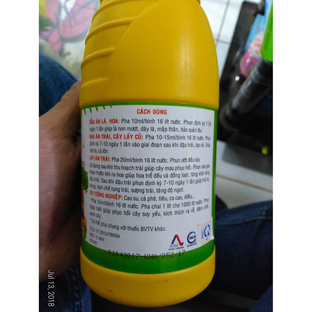 Amino Mix phân hữu cơ sinh học cung cấp vi lượng đạm sinh học tốt lá mạnh rễ giúp đạu trái trái to(chai 500ml)