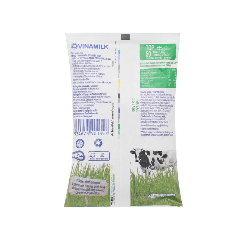 SỮA TƯƠI Vinamilk CÓ ĐƯỜNG  220ml (tươi ngon bổ dưỡng) | BigBuy360 - bigbuy360.vn