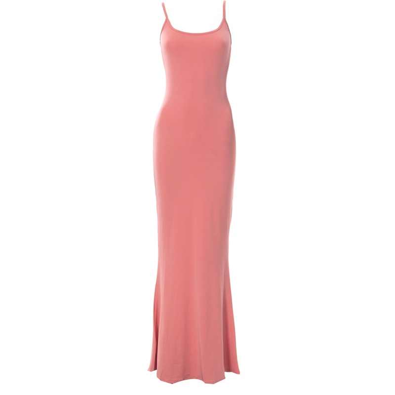 Đầm Maxi Hai Dây Dáng Dài Màu Trơn Thời Trang Mùa Hè Xinh Xắn Cho Nữ