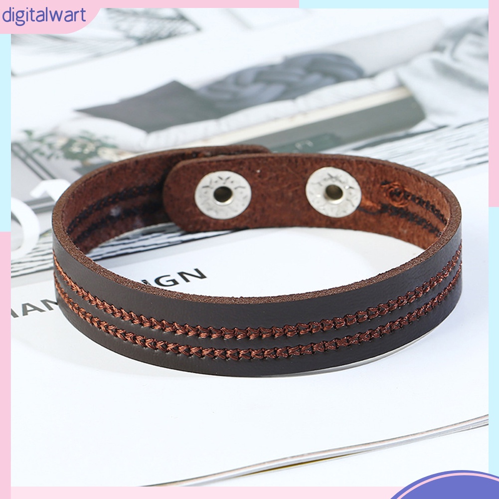 Vòng tay giả da họa tiết thêu phong cách vintage