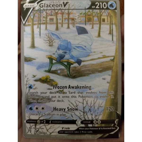 01 thẻ bài sưu tầm pokemon V glaceon AA