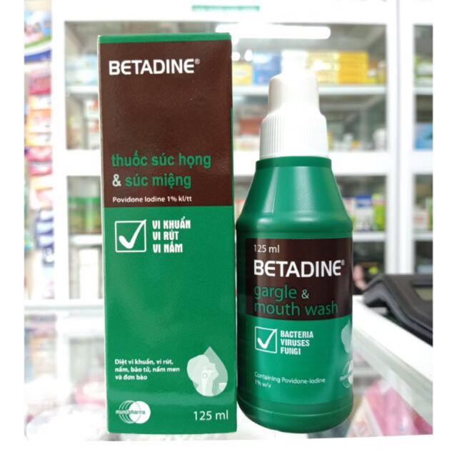 DUNG DỊCH SÚC MIỆNG HỌNG BETADINE 125ML BETADINE MOUTH WASH BETADIN SM | BigBuy360 - bigbuy360.vn