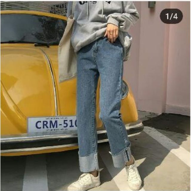 Quần jeans xắn gấu