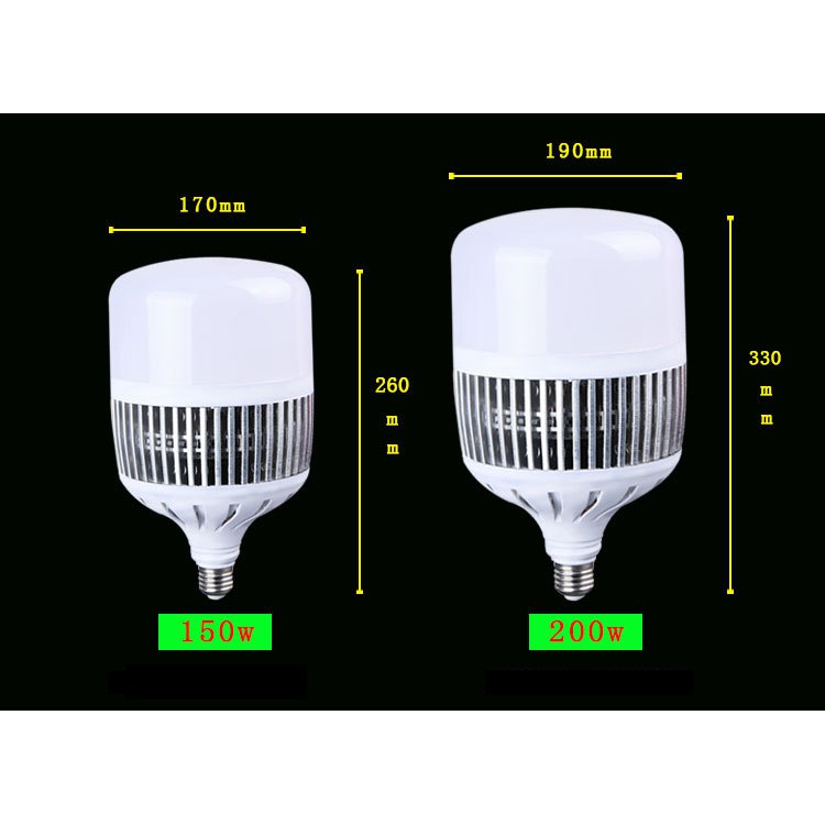 Bóng Đèn Led Bulb Công Suất 50w, 80w, 100w, 150w, đui E27, tản nhiệt nhôm, ánh sáng trắng, dùng cho chụp ảnh, livestream