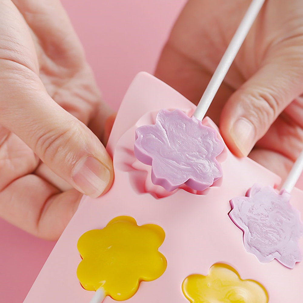 Khuôn silicone làm kẹo mút/ socola hình hoa/ động vật diy