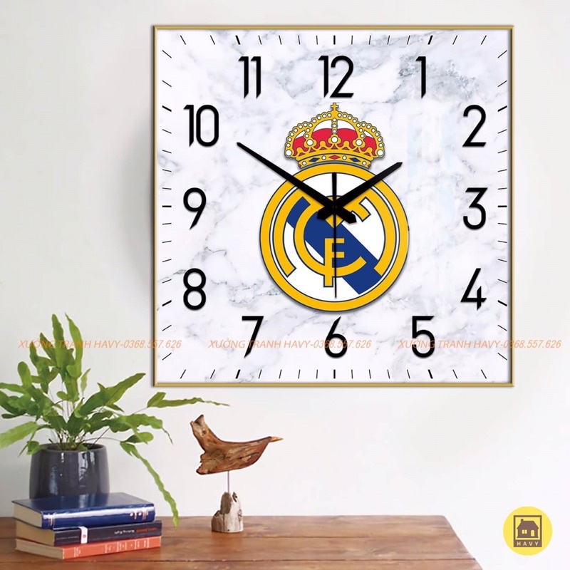 Đồng hồ tráng gương vuông Real Madrid