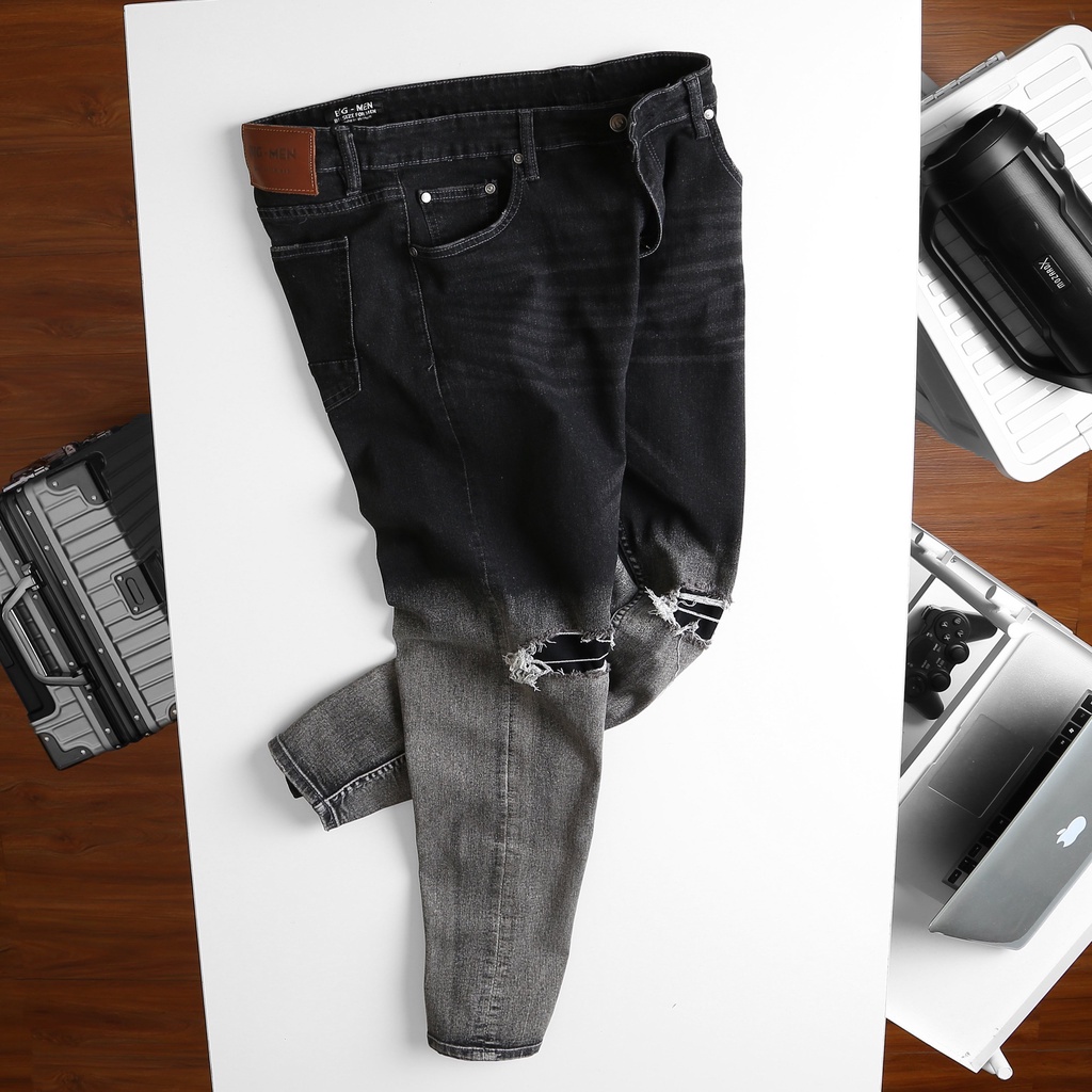 Quần jean dài nam bigsize tông đen xám size 80 - 130kg mã 08, 09, 10
